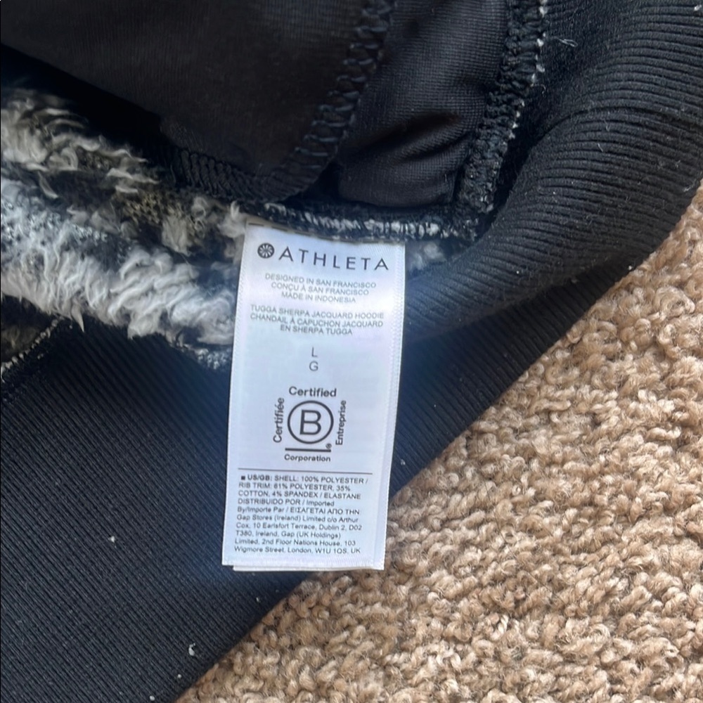 Athleta Tugga Teddy Sherpa Jacquard Hoodie Size Large - Picture 8 of 11